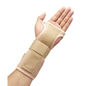 Muñequera tunel carpiano premium en tela malla transpirable beige
