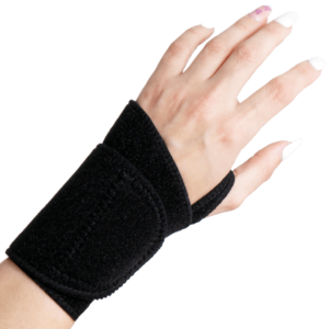 muñequera con abrazadera en el pulgar